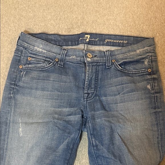 7 For All Mankind Women's Dark Blue Skinny Jeans - Picture 4 of 7